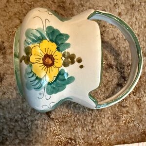 Vintage Hand-Painted Italian Pottery Creamer – Floral – Made in Italy